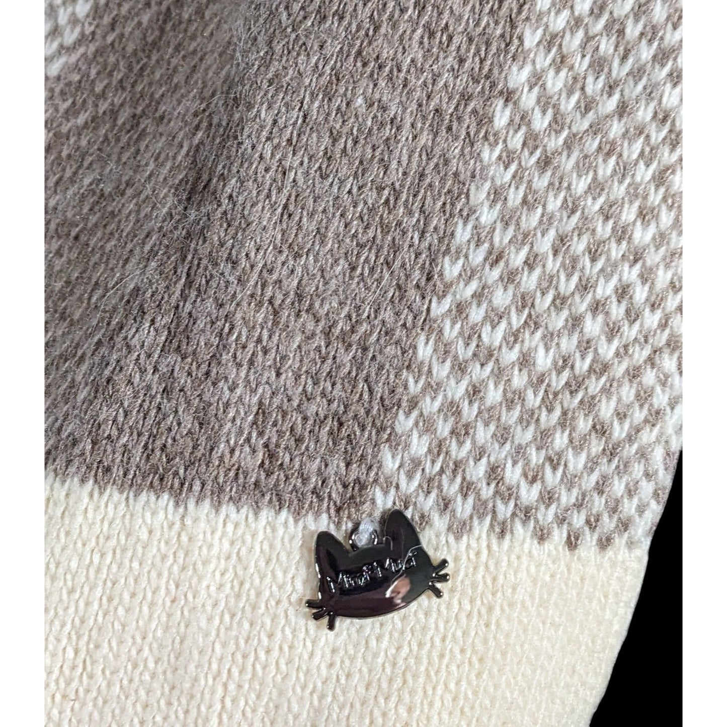 Mimi-Mua Firenze Cream And Tan Plaid Scarf