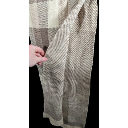 Mimi-Mua Firenze Cream And Tan Plaid Scarf