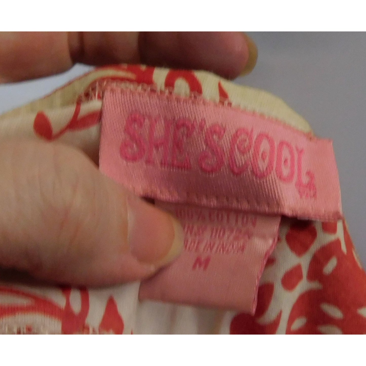 Vintage She's Cool Red And White Ruched Bohemian Top