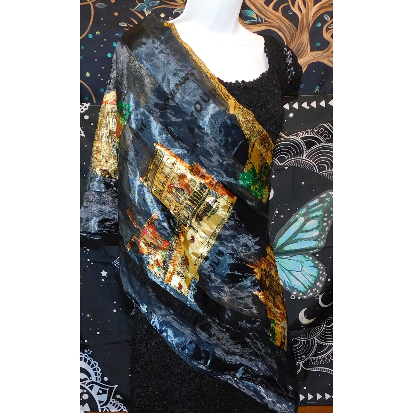 Welcome To Paris Striped Lightweight Sheer Scarf