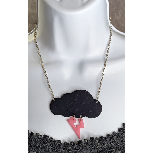 Claire's Cloud & Lightning Pendant Necklace