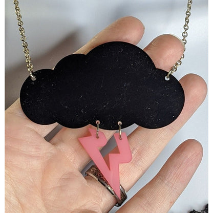 Claire's Cloud & Lightning Pendant Necklace
