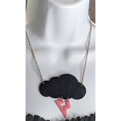 Claire's Cloud & Lightning Pendant Necklace