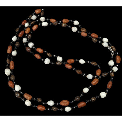 Vintage Hippie Bohemian Seed And Glass Beaded Necklace