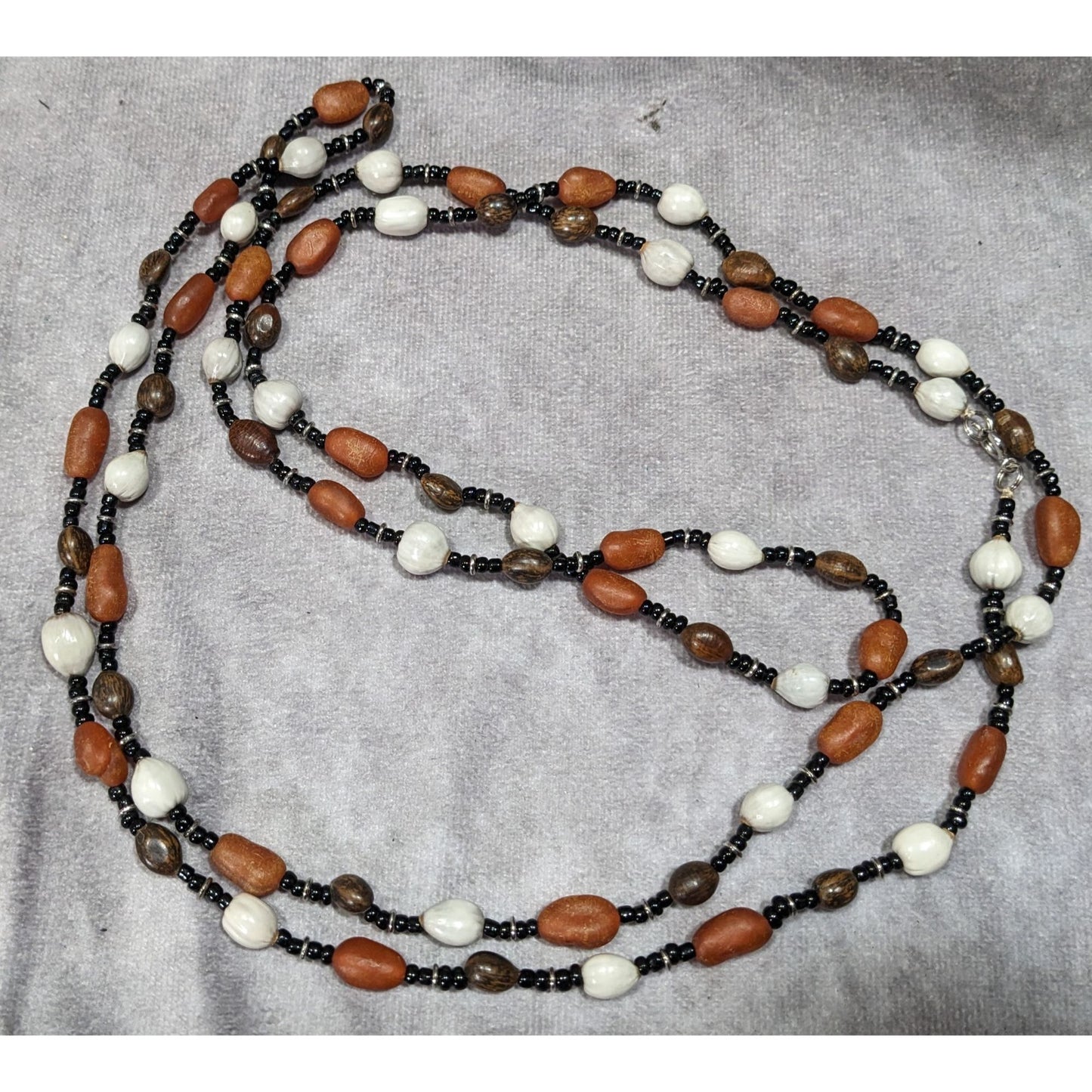 Vintage Hippie Bohemian Seed And Glass Beaded Necklace