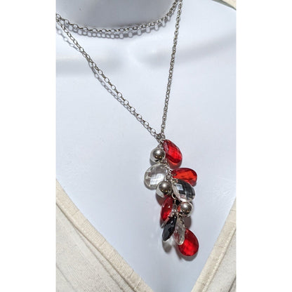 Gothic Vampire Gem Cluster Necklace