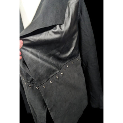 Cliche Gothic Faux Suede Grommet Accent Cardigan