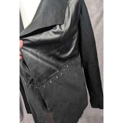 Cliche Gothic Faux Suede Grommet Accent Cardigan