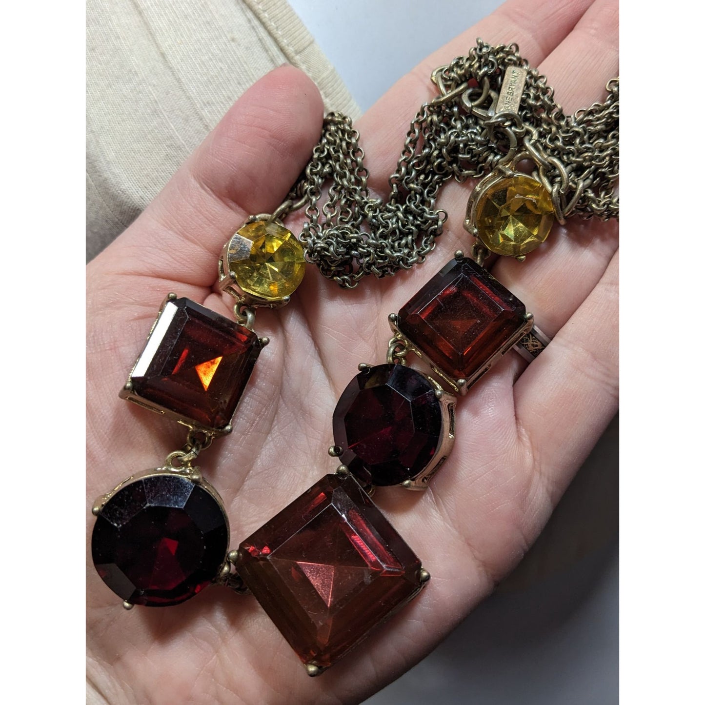 Vintage Lane Bryant Art Deco Style Gemmed Statement Necklace