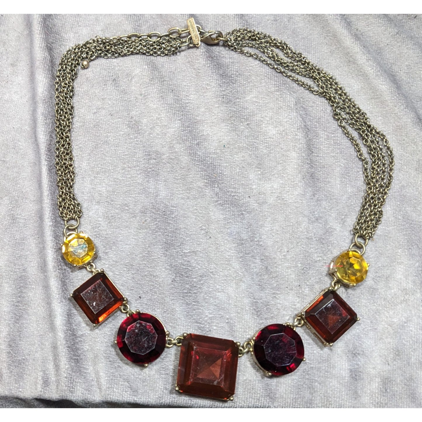 Vintage Lane Bryant Art Deco Style Gemmed Statement Necklace