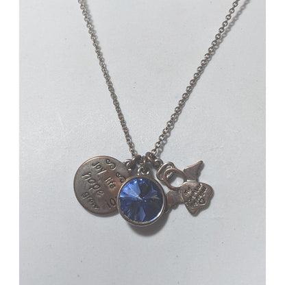 My Daughter My Angel Blue Charm Necklace