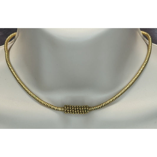 Elegant Modern Gold-Tone Chocker Necklace With Beaded Accent