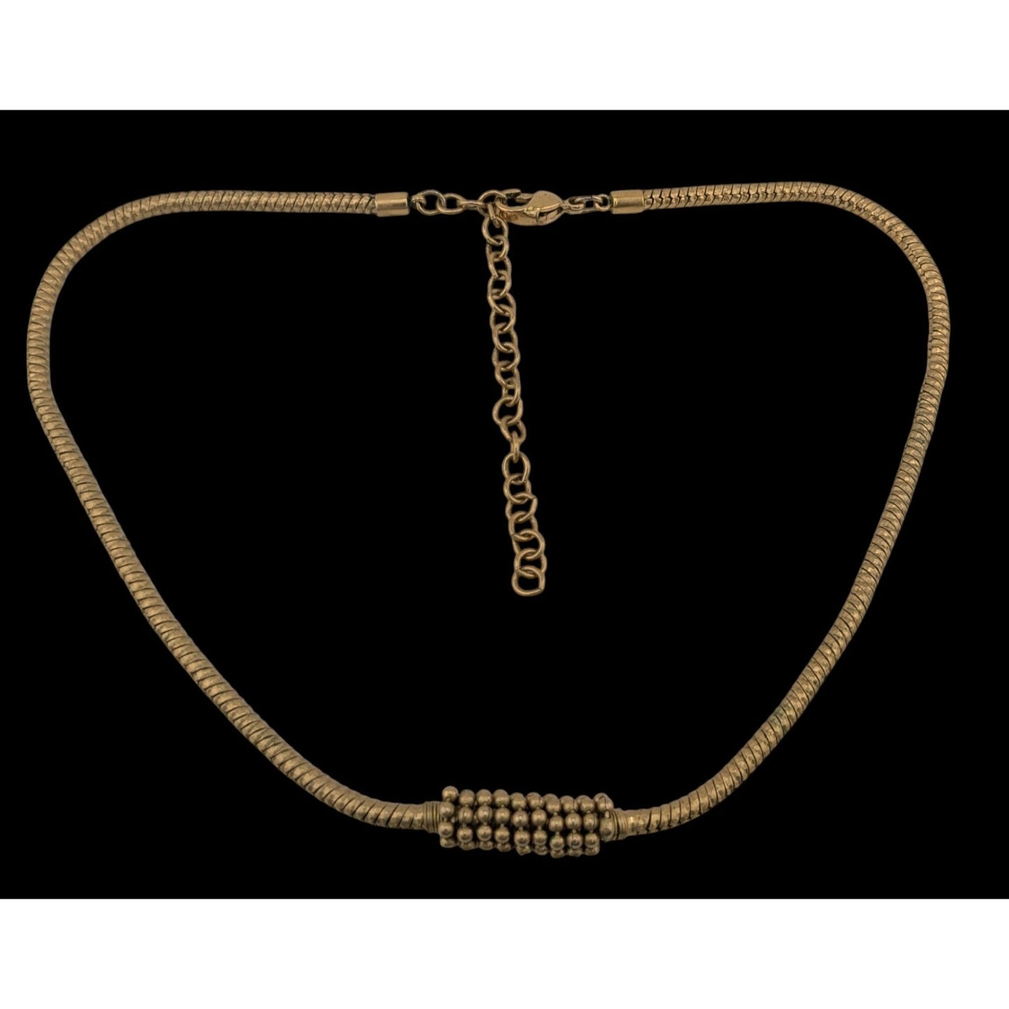 Elegant Modern Gold-Tone Chocker Necklace With Beaded Accent