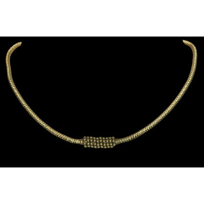 Elegant Modern Gold-Tone Chocker Necklace With Beaded Accent