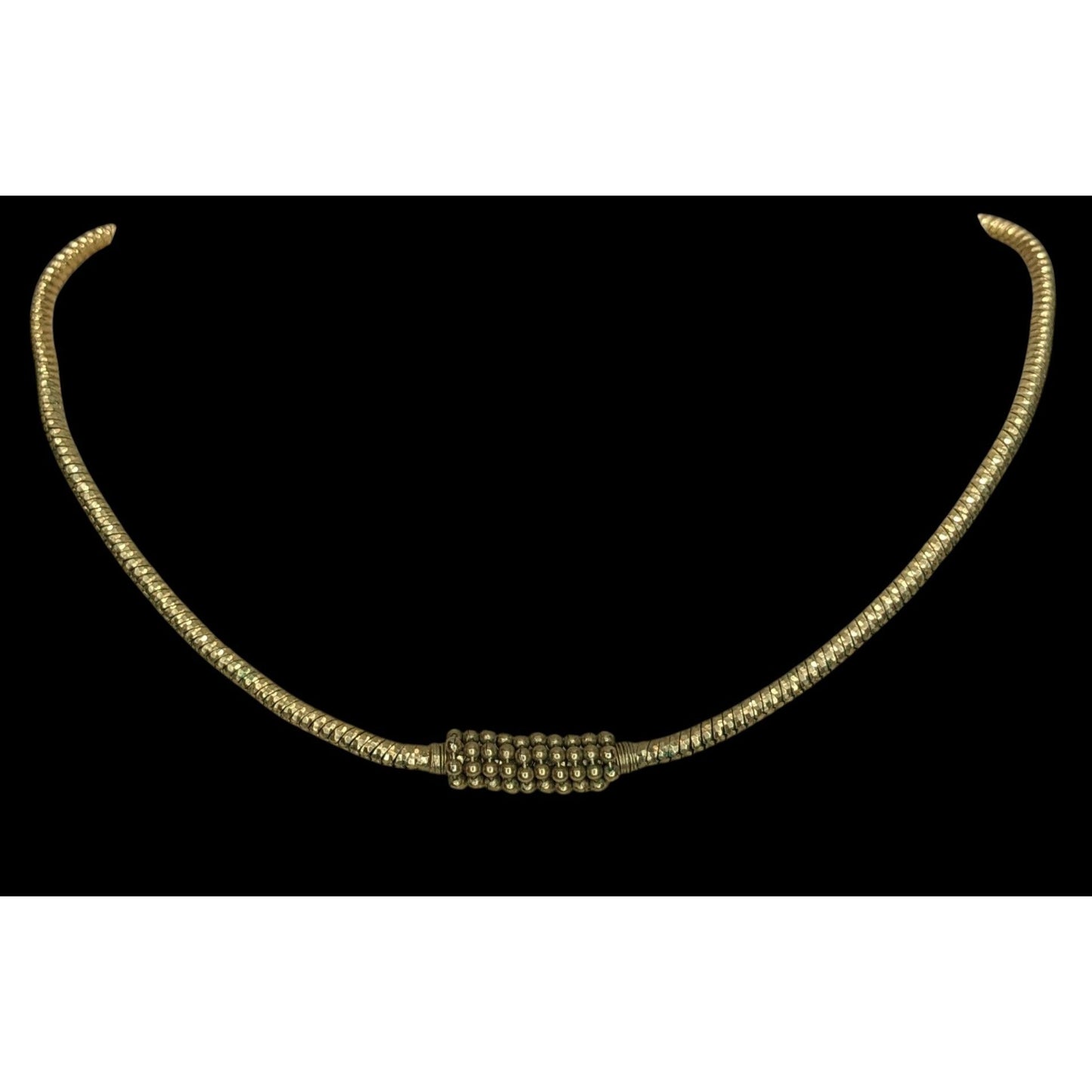 Elegant Modern Gold-Tone Chocker Necklace With Beaded Accent