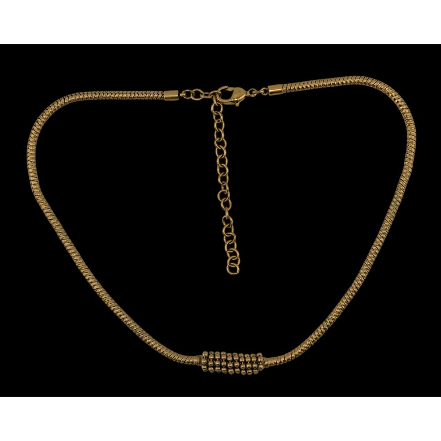 Elegant Modern Gold-Tone Chocker Necklace With Beaded Accent
