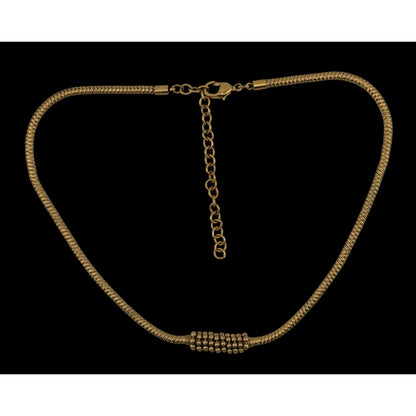 Elegant Modern Gold-Tone Chocker Necklace With Beaded Accent