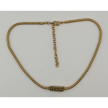Elegant Modern Gold-Tone Chocker Necklace With Beaded Accent