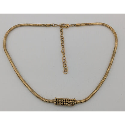 Elegant Modern Gold-Tone Chocker Necklace With Beaded Accent