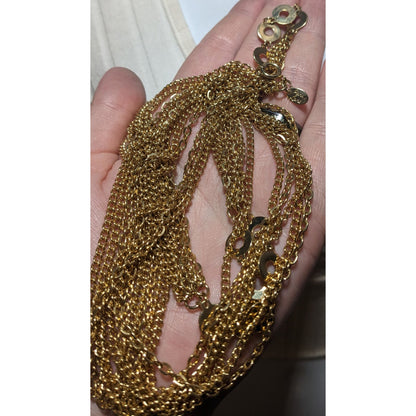 Vintage Park Lane Multi-Layered Gold Chain Necklace