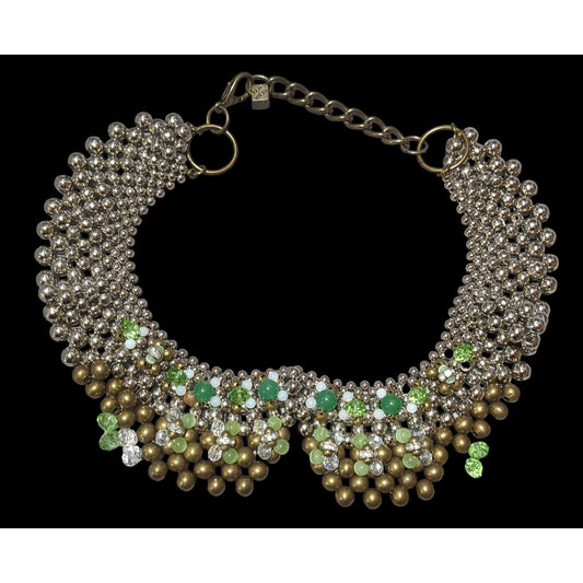 Pam Hiran Vintage 90s Beaded Bib Necklace