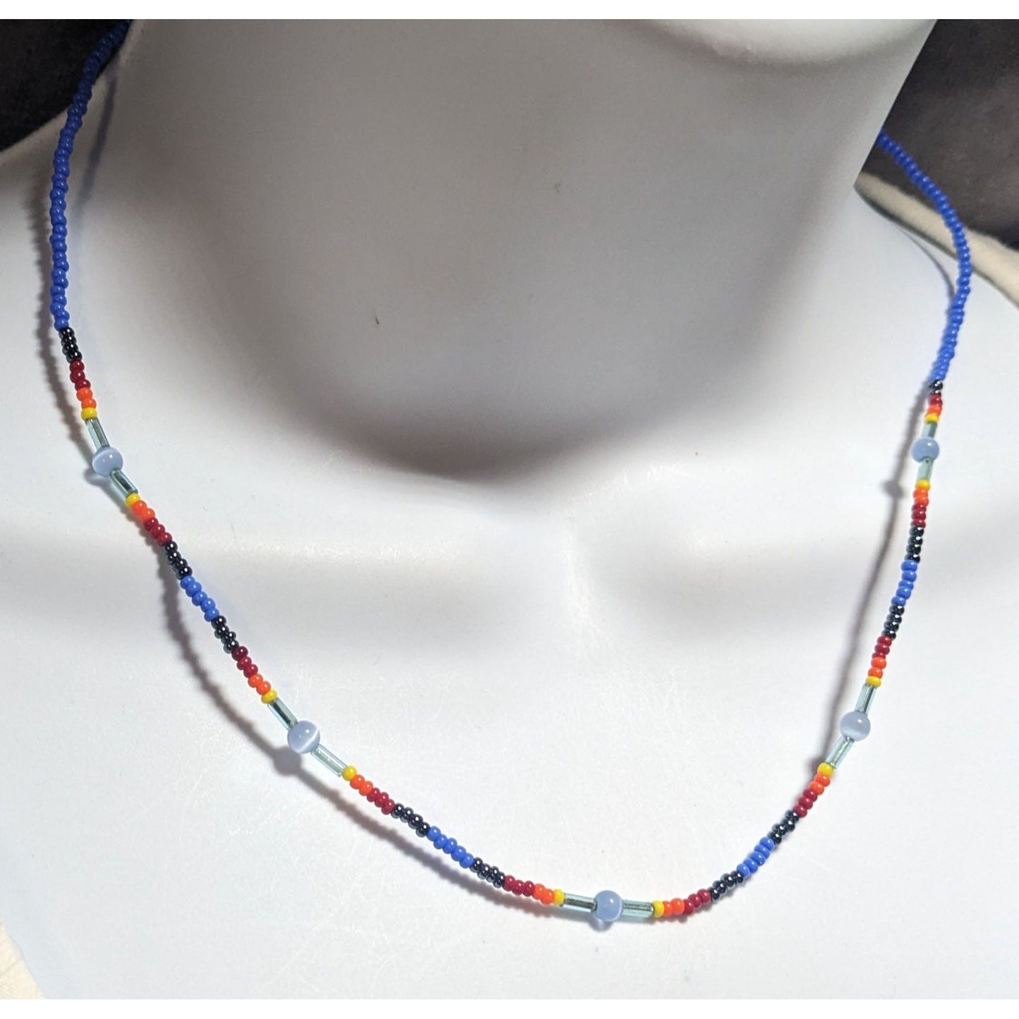 Rainbow Glass Beaded Necklace