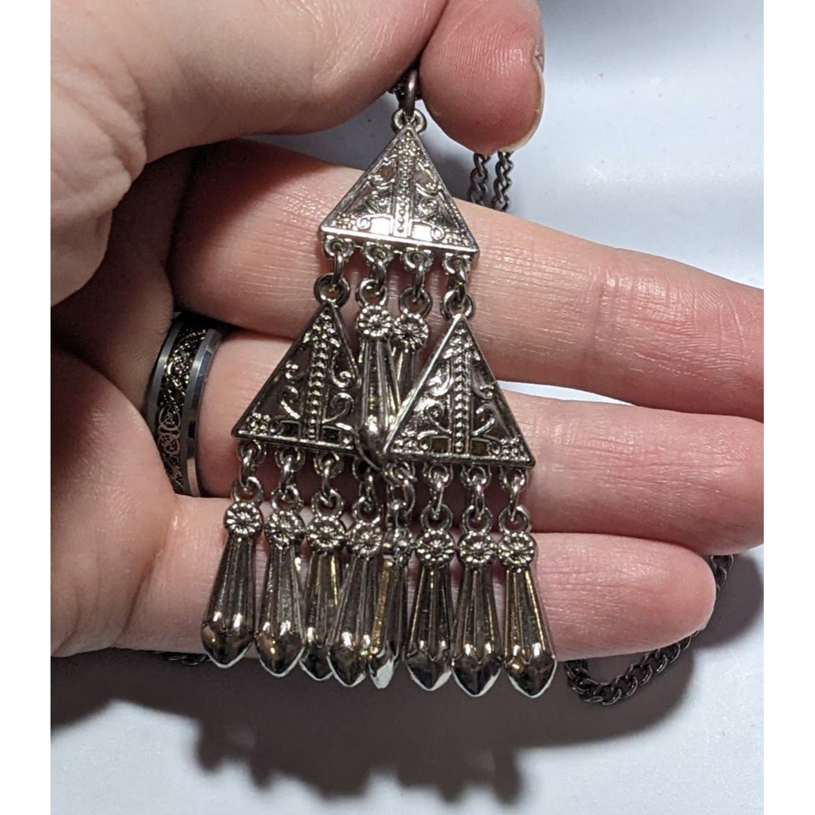 Southwestern Style Fringe Pendant Necklace