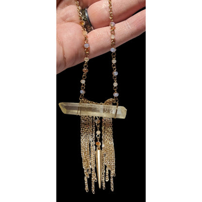 Mystical Bohemian Crystal Chain Fringe Necklace