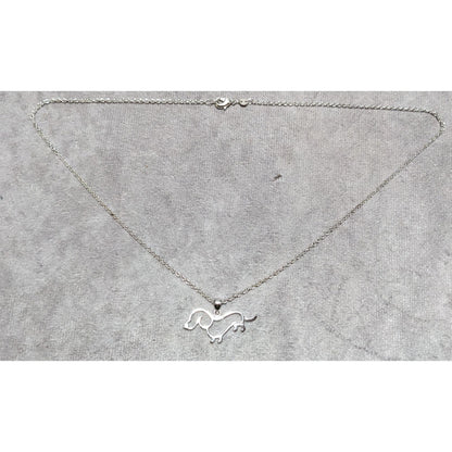 Minimalist Silver Dachshund Necklace