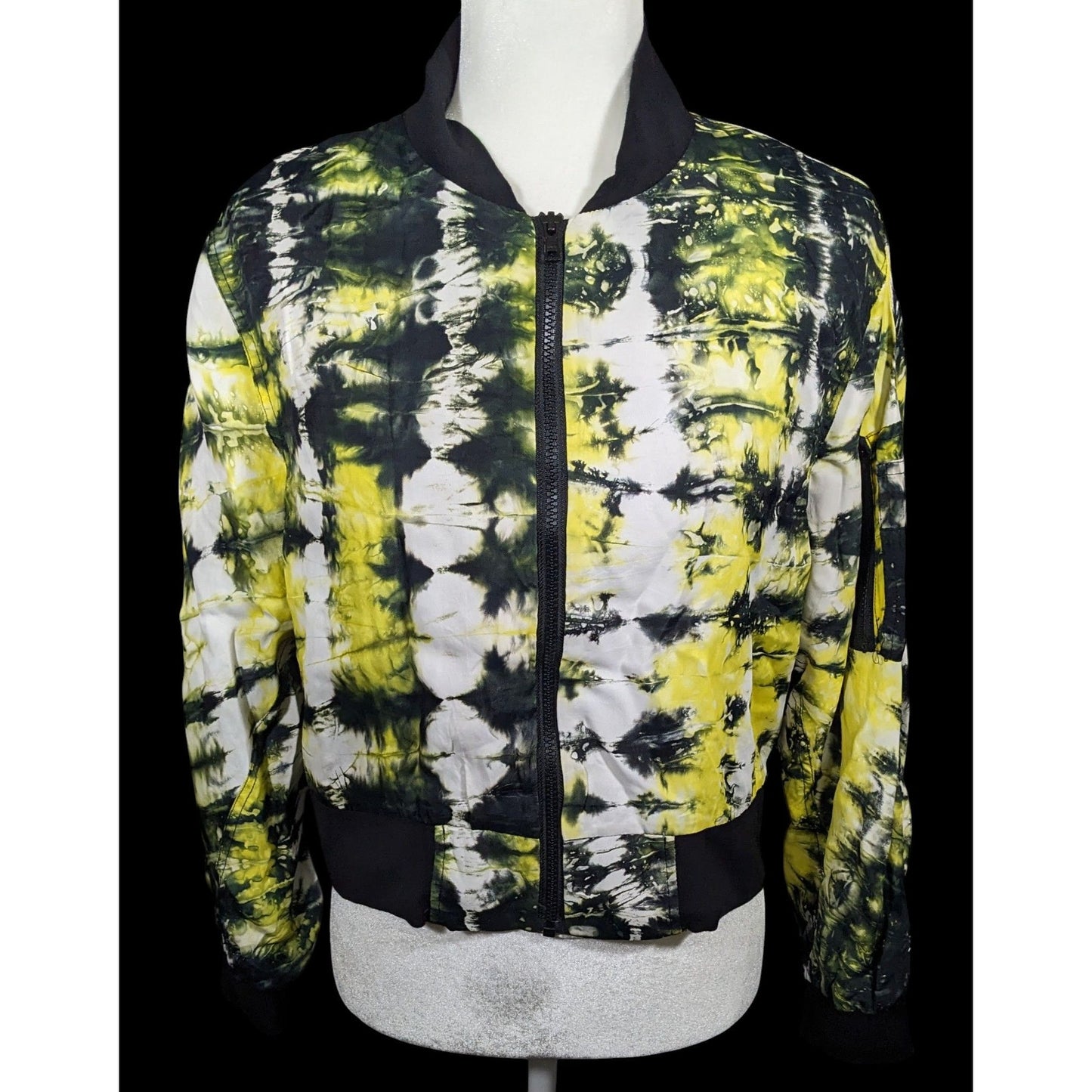 KTZ Tie Dye Black Yellow And White Lightweight Jacket Size Small