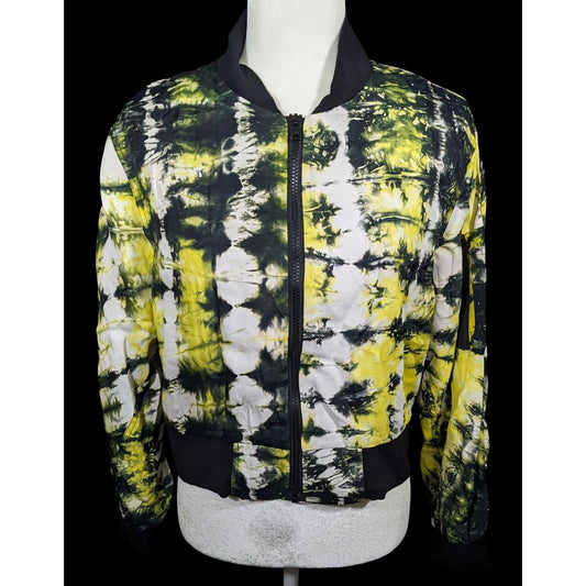 KTZ Tie Dye Black Yellow And White Lightweight Jacket Size Small