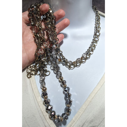 White House Black Market Glass Chain Opera Necklace