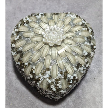 Beaded Heart Trinket Box