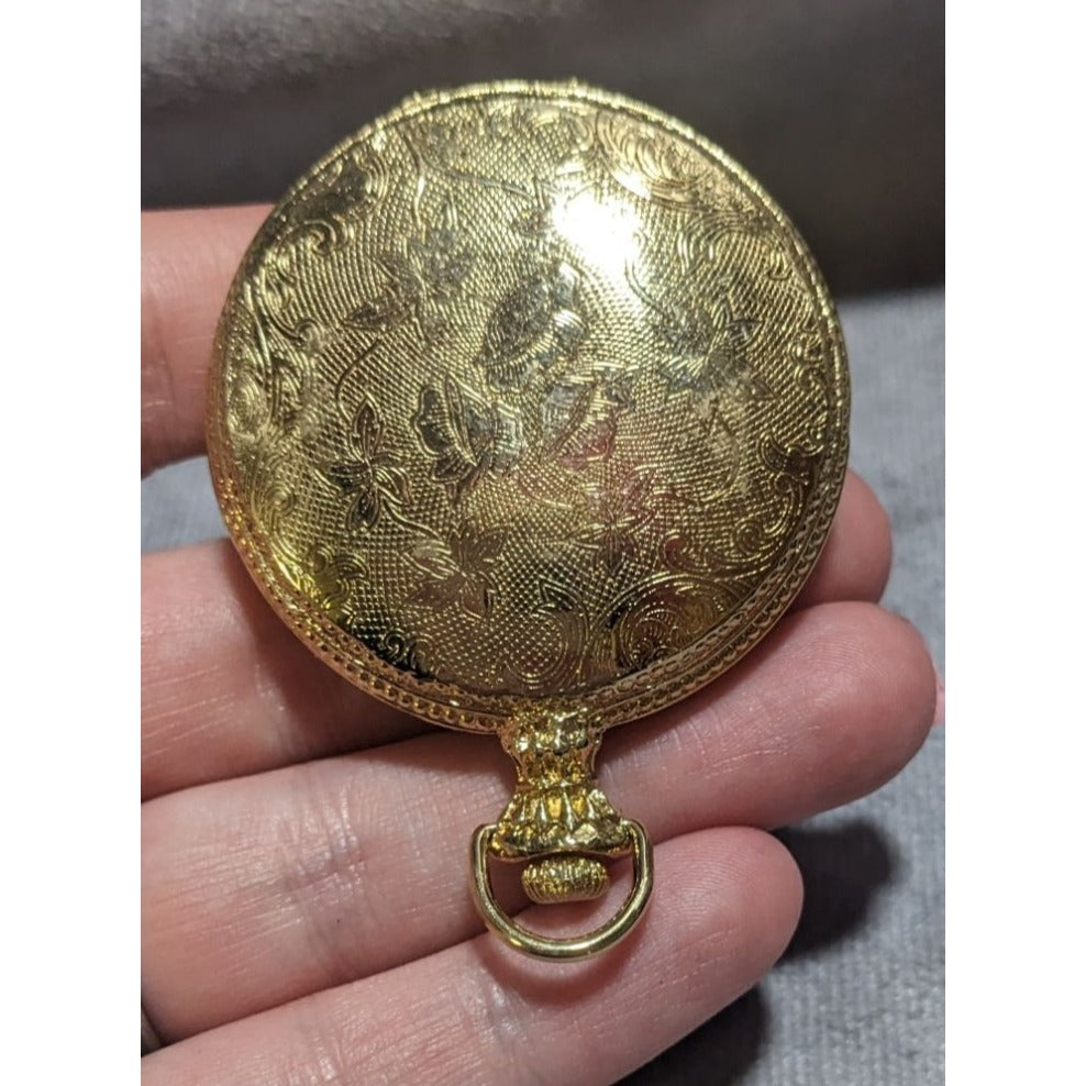 Vintage Gold Pocket Watch Compact