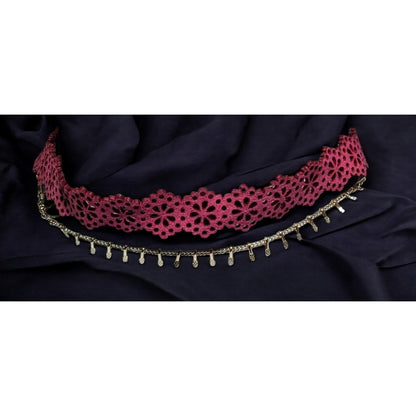 INC Pink And Gold Floral Choker