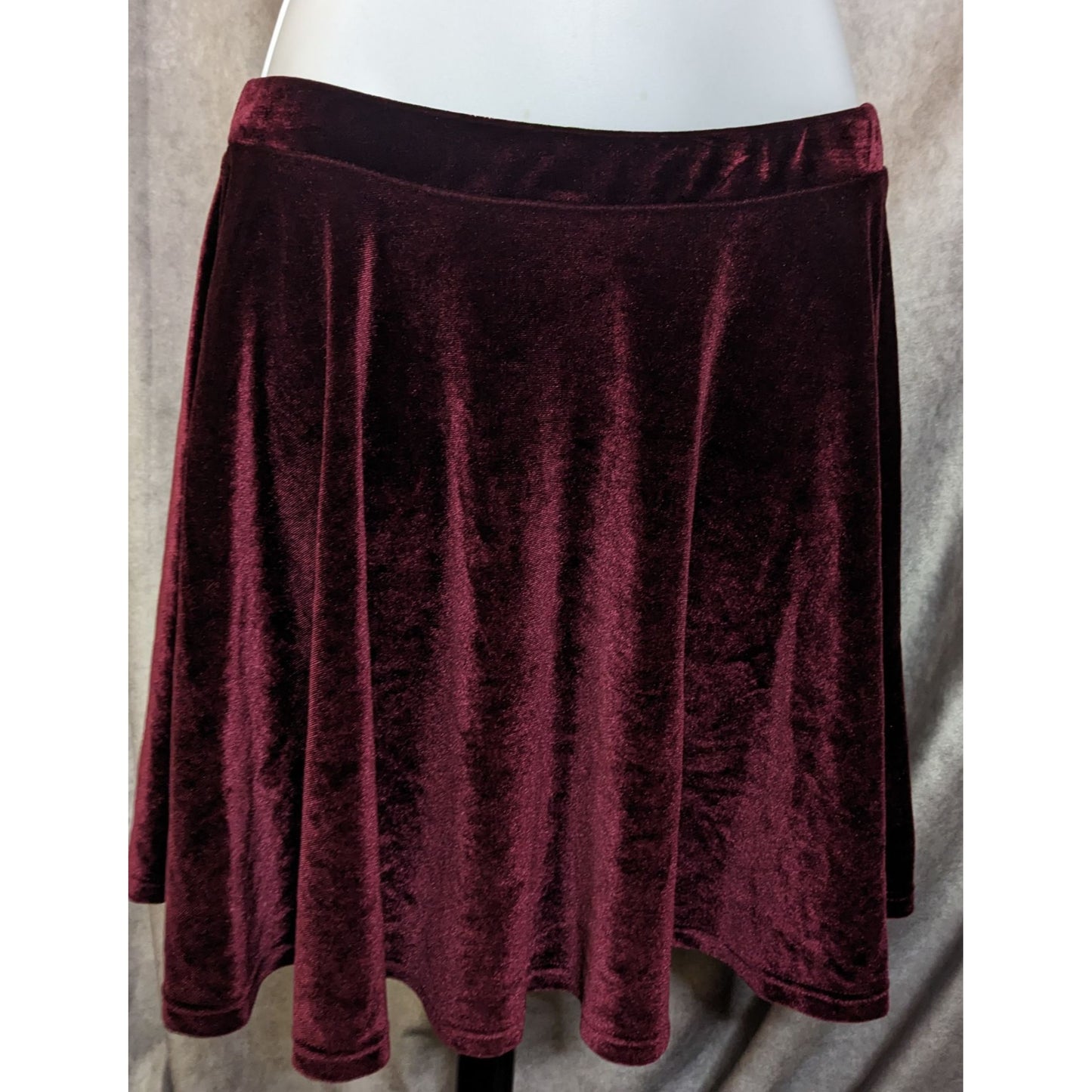 Rolla Coster Burgundy Stretch Velvet Skater Skirt