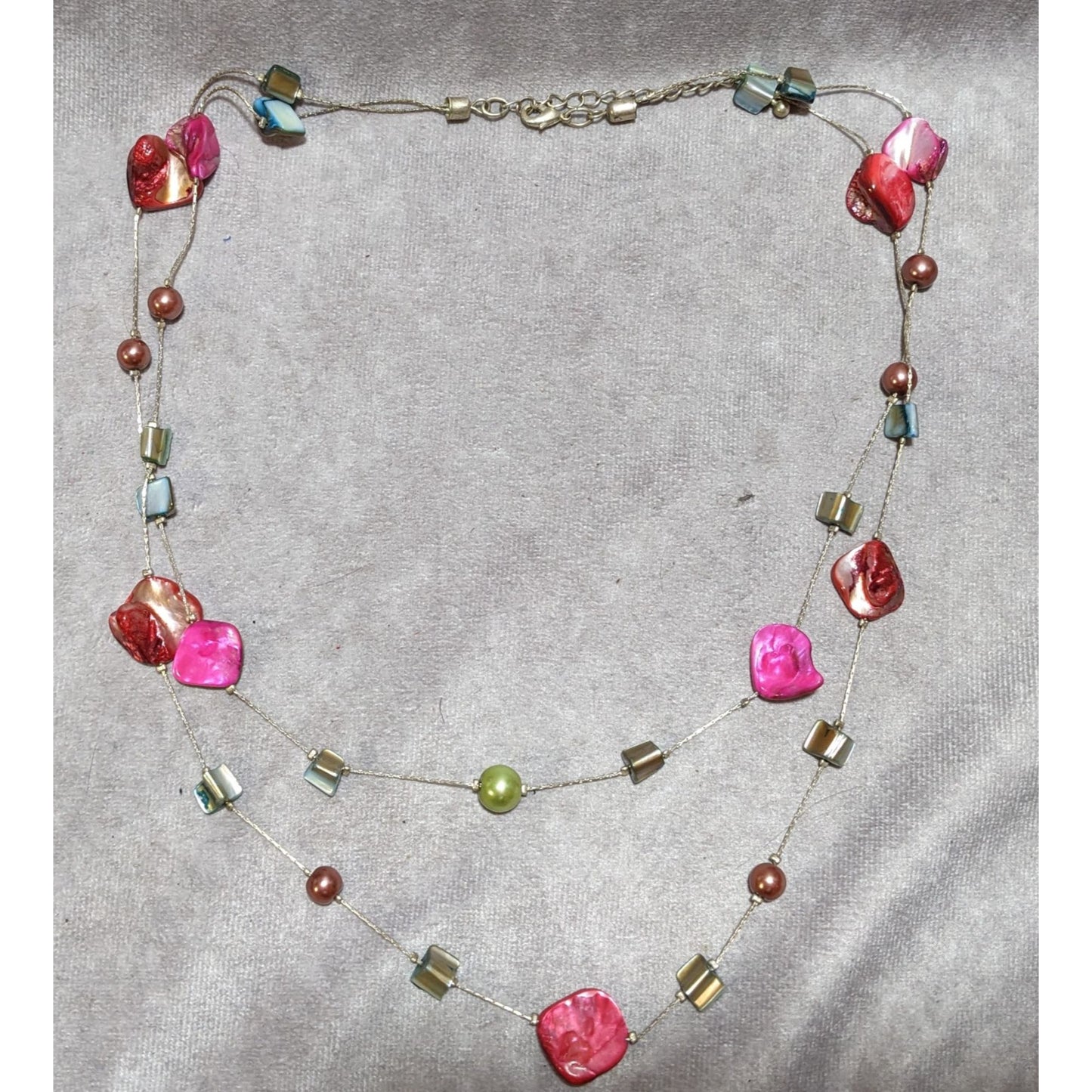 Rainbow Multilayer Shell Pearl Beaded Necklace