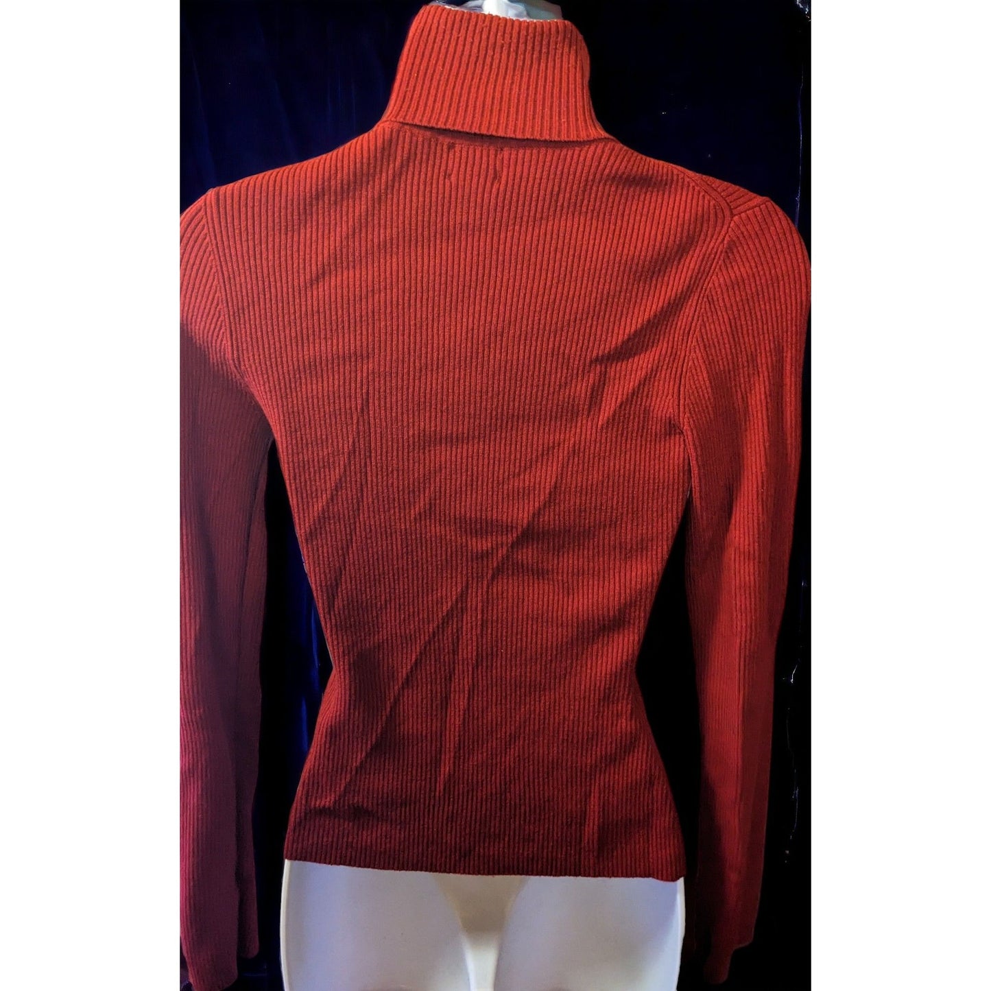 INC Red Ribbed Turtleneck