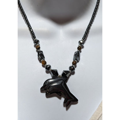 Hematite Dolphin Necklace