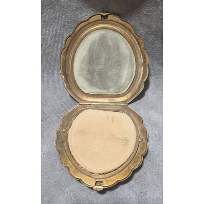 Vintage American Beauty Gold Scalloped Compact (Empty)