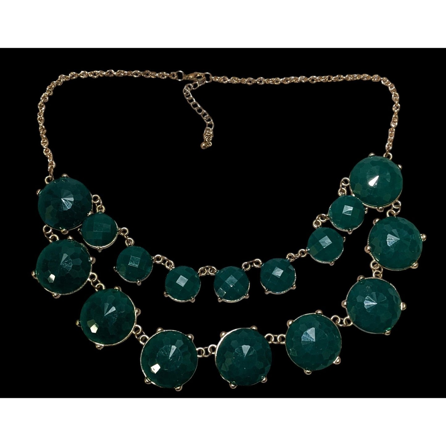 Y2K Glam Chunky Green Gemmed Statement Necklace