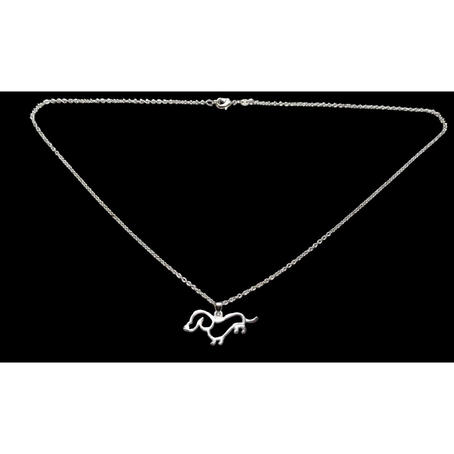 Minimalist Silver Dachshund Necklace