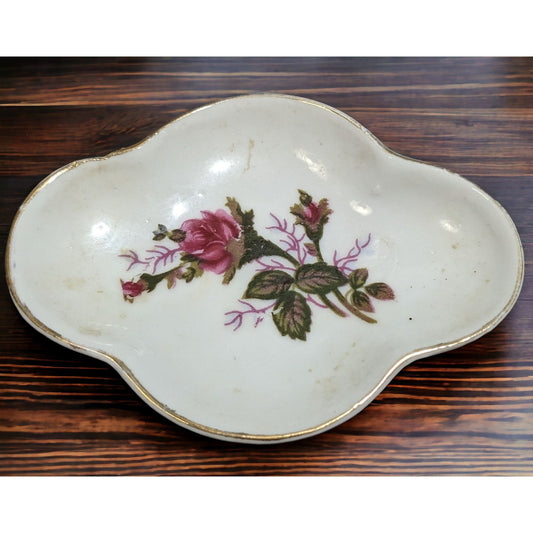 Vintage Floral Japanese Trinket Dish