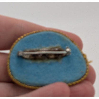 Handmade Victorian Style Upcycled Glasses Lens Brooch With Painted Scene Of Woman & Child By Pond