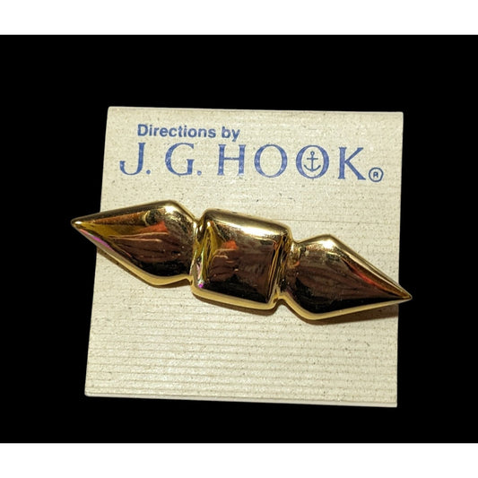 Vintage Gold Tone J.G. Hook Geometric Brooch