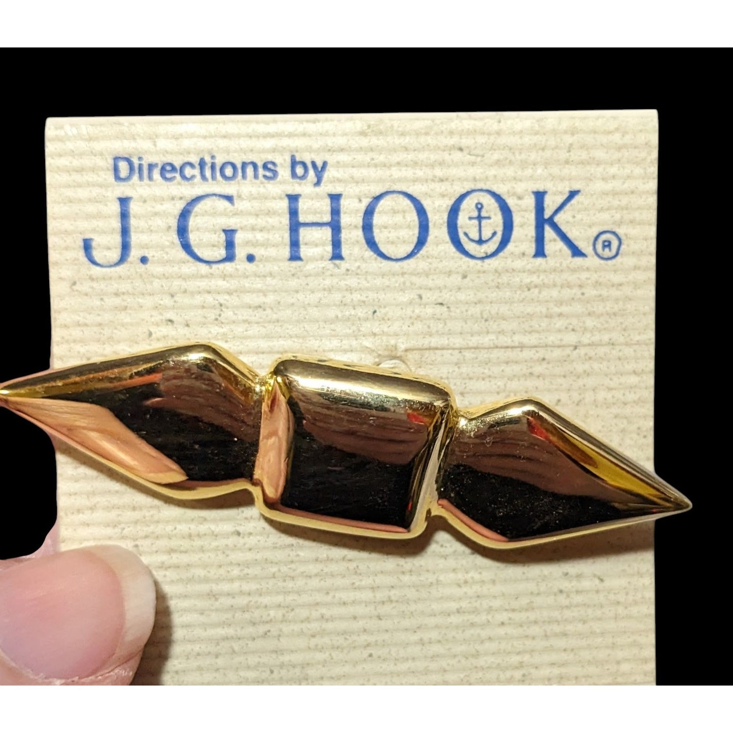 Vintage Gold Tone J.G. Hook Geometric Brooch