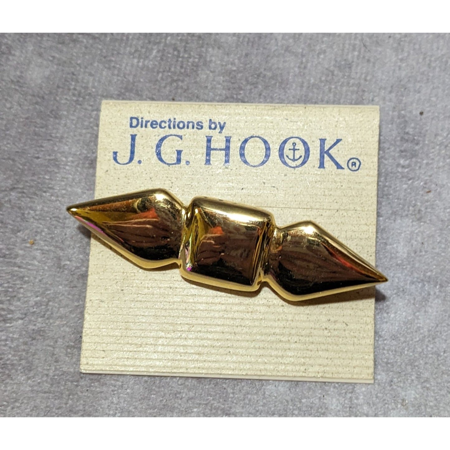 Vintage Gold Tone J.G. Hook Geometric Brooch