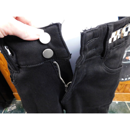 MZJ Studio Black Jeans With Checkered Accents