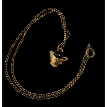 Dainty Gold Tone Coal Bucket Pendant Necklace
