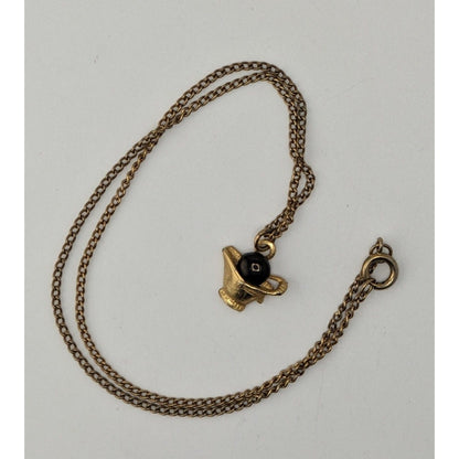 Dainty Gold Tone Coal Bucket Pendant Necklace